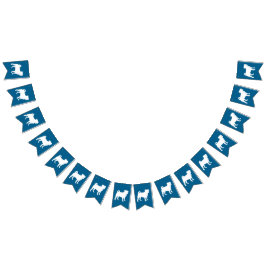 Mops Party Blue Theme Celebration Wimpelkette