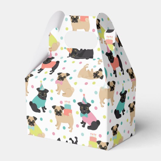 Mops Party Geschenkschachtel (Vorderseite)