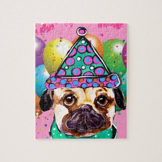 Mops Party Hund Puzzle (Vertikal)