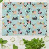 Mops Party Küchentuch (Gefaltet)