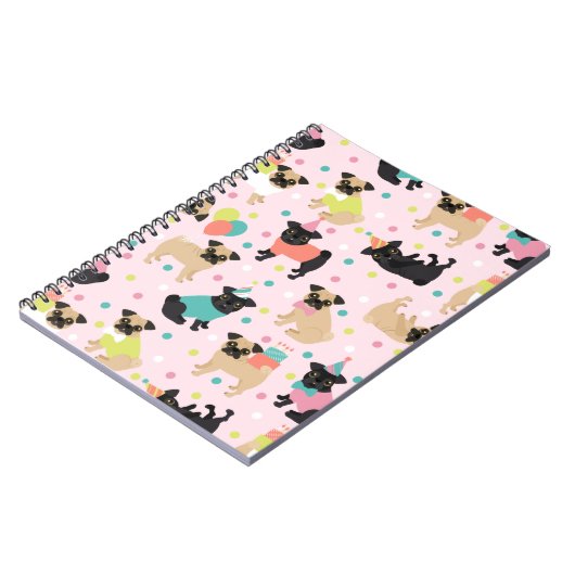 Mops-Party-Notebook Notizblock (Linke Seite)