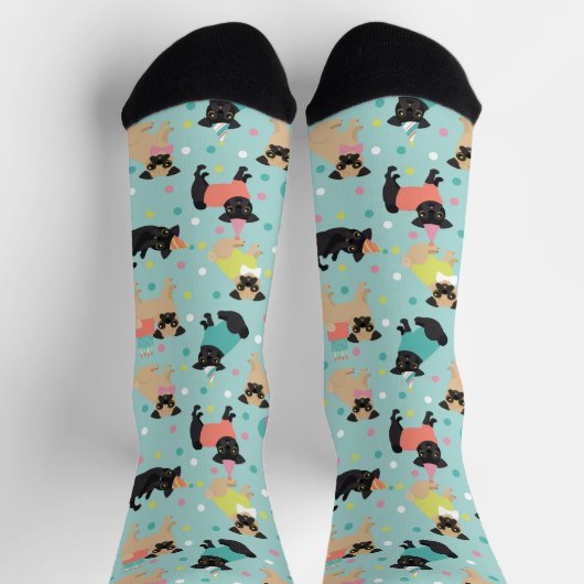 Mops Party Socken (Oben)