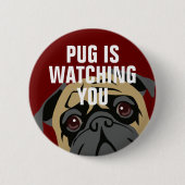 Mops passt auf button (Vorderseite)