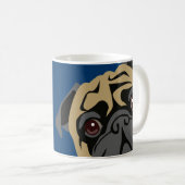 Mops passt auf kaffeetasse (VorderseiteRechts)