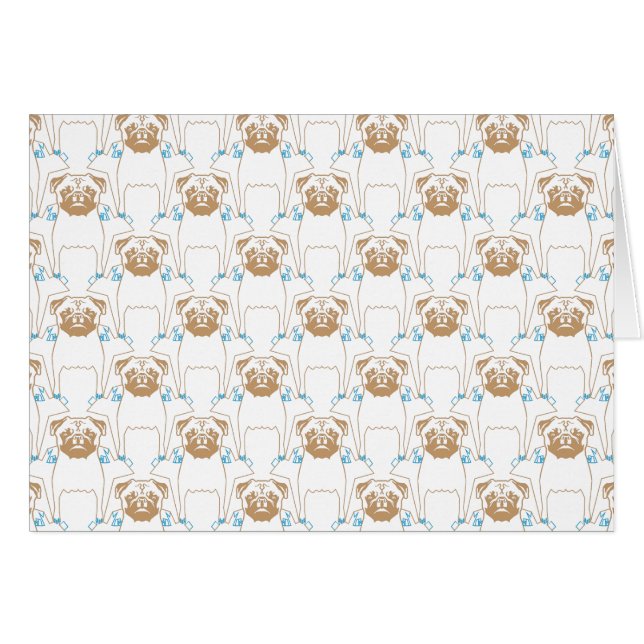 Mops Pattern Blau (Vorderseite (Horizontal))