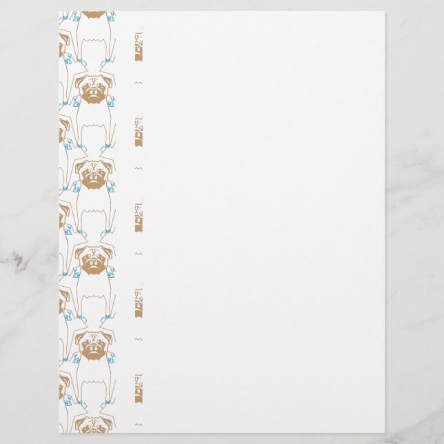 Mops Pattern Blau (Vorderseite)