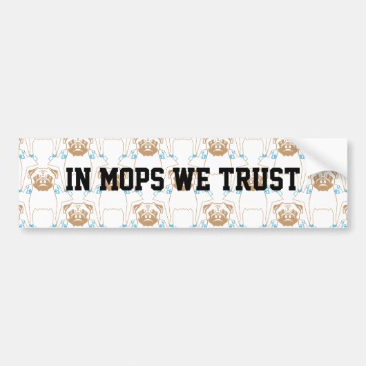 Mops Pattern Blau Autoaufkleber (Vorne)