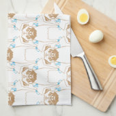 Mops Pattern Blau Handtuch (Viertel Falte)