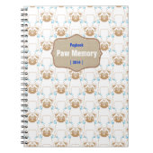 Mops Pattern Blau Notizblock (Vorderseite)