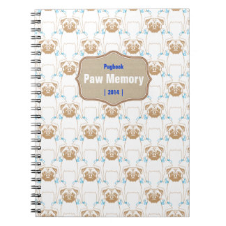 Mops Pattern Blau Notizblock
