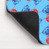 Mops Pattern roter Blu Mousepad (Ecke)