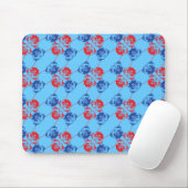 Mops Pattern roter Blu Mousepad (Mit Mouse)