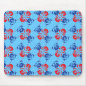 Mops Pattern roter Blu Mousepad (Vorne)