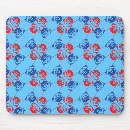 Mops Pattern roter Blu Mousepad (Vorne)