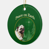 Mops Peace Keramik Ornament (Links)