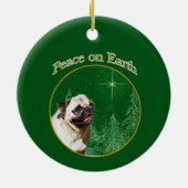 Mops Peace Keramik Ornament (Hinten)