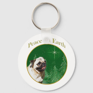 Mops Peace Schlüsselanhänger