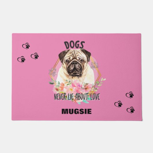 "MOPS" PERSONALISIERTE DOORMAT FUßMATTE (Vorderseite)