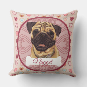 Mops personalisiertes Valentinskissen Kissen