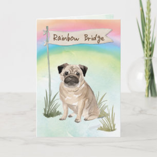 Mops Pet Beileid über Regenbogenbrücke Karte