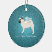 Mops Pet Memorial - Mops Angel Keramikornament (Links)