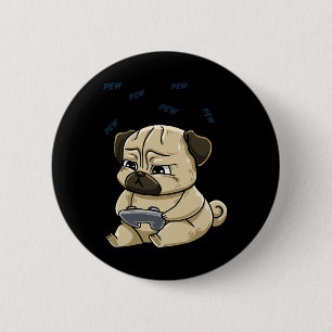 Mops Pew Gamepad Niedlich Hob Button
