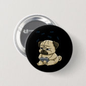 Mops Pew Gamepad Niedlich Hob Button (Vorne & Hinten)