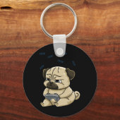 Mops Pew Gamepad Niedlich Hob Schlüsselanhänger (Vorderseite)