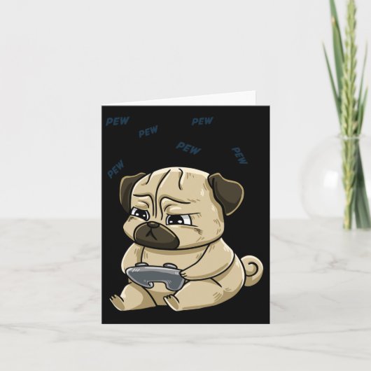 Mops Pew Gamepad Süßer Hob Karte (Vorderseite)