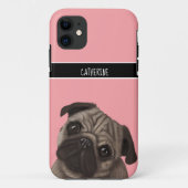 Mops Pink Case-Mate iPhone Hülle (Rückseite)
