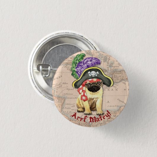 Mops-Pirat Button (Vorne & Hinten)
