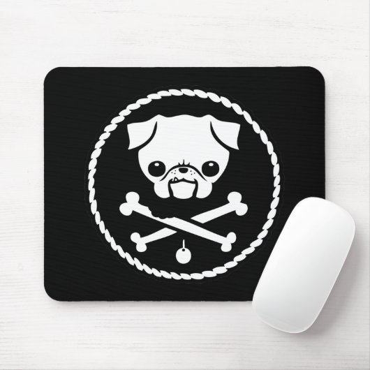 Mops-Pirat Mousepad (Mit Mouse)
