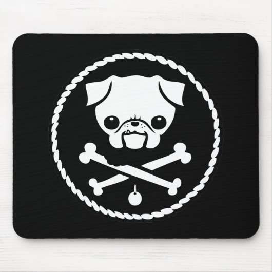 Mops-Pirat Mousepad (Vorne)