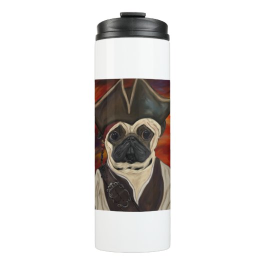 Mops-Pirat Thermosbecher (Vorderseite)