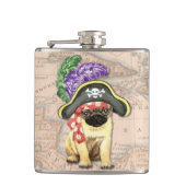 Mops Pirate Flachmann (Vorderseite)