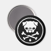 Mops Pirate Magnet (Vorderseite/Rückseite)