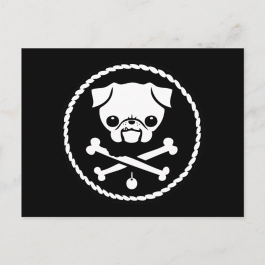 Mops Pirate Postkarte (Vorderseite)