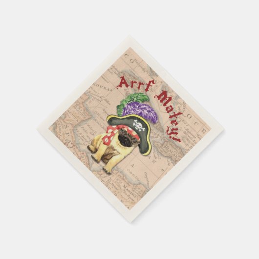 Mops Pirate Serviette (Ecke)