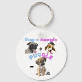 Mops Plus Beagle Schlüsselanhänger (Vorderseite)