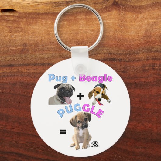 Mops Plus Beagle Schlüsselanhänger (Vorderseite)