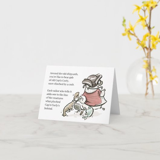Mops Poetry: Cap'n Curly Card Karte (Gelbe Blume)