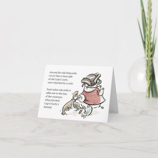 Mops Poetry: Cap'n Curly Card Karte (Vorderseite)