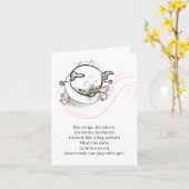 Mops Poetry: Roller Mops-Karte Karte (Gelbe Blume)