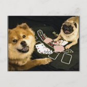 Mops Poker Postkarte (Vorderseite)