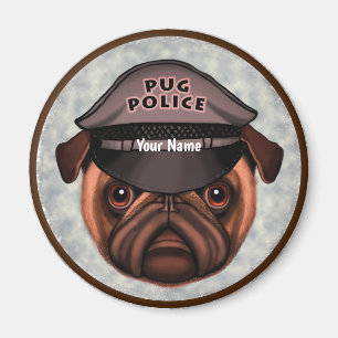 Mops Polizei Magnet