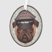 Mops-Polizei Ornament (Vorderseite)