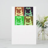 Mops Pop Art Briefpapier (Stehend Vorderseite)