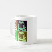Mops Pop Art Kaffeetasse (Vorderseite Links)