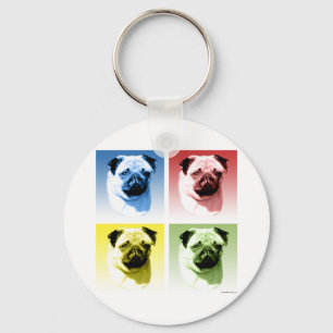 Mops Pop Art Schlüsselanhänger