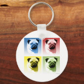 Mops Pop Art Schlüsselanhänger (Vorderseite)